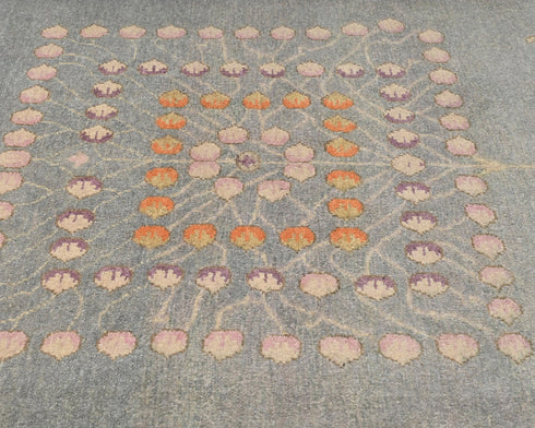 3x5 Gray Kuba Afghan Hand Knotted Wool Area Rug